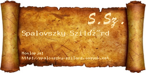 Spalovszky Szilárd névjegykártya