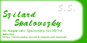 szilard spalovszky business card